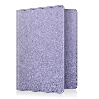FINTIE Passport Holder, Slim Travel Wallet RFID Blocking Card Case Cover - color: Lilac Purple