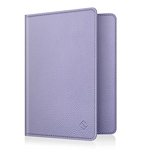 FINTIE Passport Holder, Slim Travel Wallet RFID Blocking Card Case Cover - color: Lilac Purple
