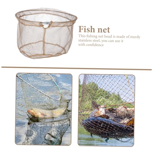 Totority Detachable Head Round Fishing Net with Stainless Steel Frame Folding Landing Net for Recreational Fishing Lightweight Corrosion-Resistant Fish Catching Equipment for Fish