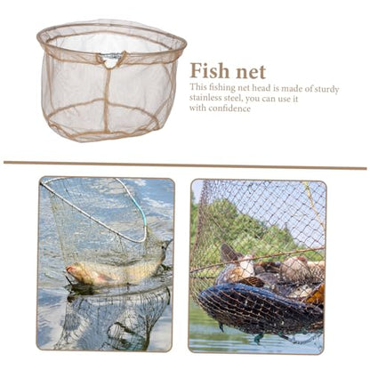 Totority Detachable Head Round Fishing Net with Stainless Steel Frame Folding Landing Net for Recreational Fishing Lightweight Corrosion-Resistant Fish Catching Equipment for Fish