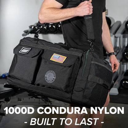 Heavy Duty 1000D Nylon Duffel Gym Bag (Black - Big Bud) - color: Black, style: Duffel Bag (Big Bud)