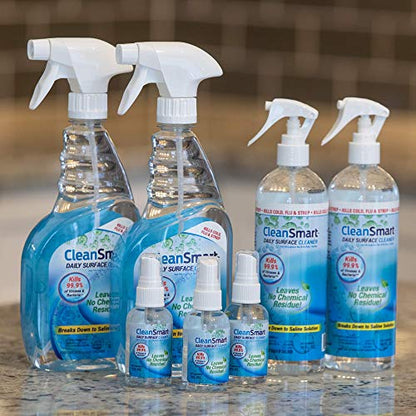 CleanSmart Daily Surface Cleaner and Pet-Safe Disinfectant, Kills 99.9% of Viruses, Bacteria, 23 ounce Bottle (Pack of 2) - size: 23 Fl Oz (Pack of 2)