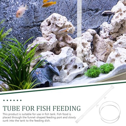 Aquarium Feeder Tube and Shrimp Feeding Dish Glass 40cm Fish Feed Tool for Aquarium Accessories Suitable for Fish and Shrimp