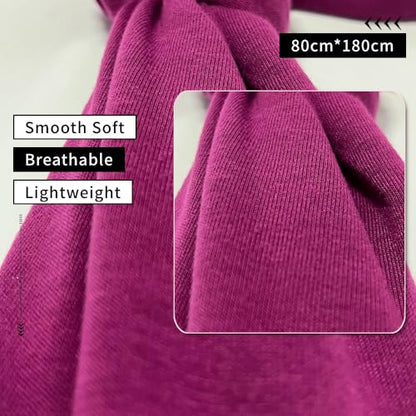 Harewom Muslim Hijab for Women Soft Stretch Headscarf Large Plain Turban Wrap Shawl Head Wrap for Everyday Wear - color: Purple-red Hijab Headscarf