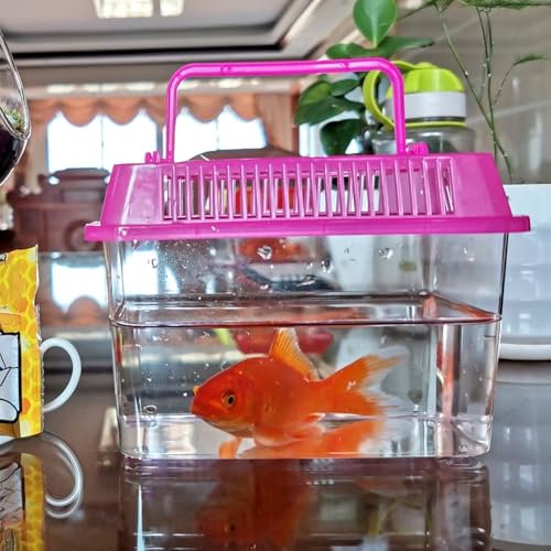 12Pcs Plastic Reptile Terrariums Carrier Cage Snake Breeding Box Hatching Container Clear Fish Tank with Ventilated Lid for Spider, Tarantula, Hermit Crab, Lizard, Turtle (5.1" x 3.5" x 3.5")