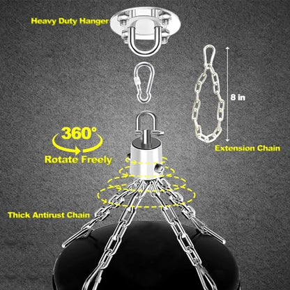 Punching Bag for Adults,Heavy Boxing Bag Set 4ft/120cm,Boxing Training Equipment Set for MMA Kickboxing Boxing Karate Home Gym Training(Unfilled)