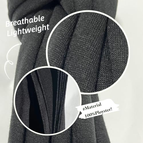 Harewom Muslim Hijab for Women Soft Stretch Headscarf Large Plain Turban Wrap Shawl Head Wrap for Everyday Wear - color: Black Hijab Headscarf