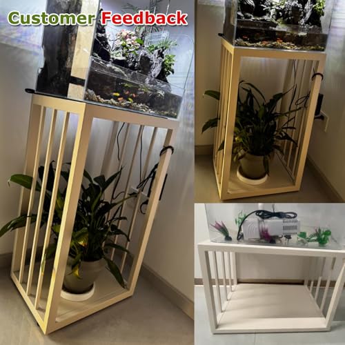 Carbon Steel Construction, No Assembly Required, Heavy-Duty Fish Tank Base,Perfect For Living Rooms, Balconies, And Home Offices(White,LxW40x40cm/15.7x15.7in) - color: White, size: LxW40x40cm/15.7x15.7in