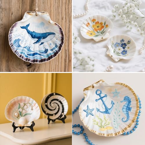 30PCS Large Natural Scallop Shells for Crafts, 4-5 in White Sea Shells, DIY | Smooth, cleaned surfaces suit painting, resin art, candle making, baking displays, weddings, classrooms and ocean parties. - size: 30PCS (4-5in)