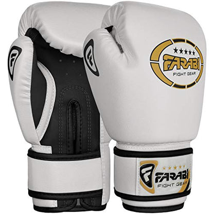 Kids Boxing Gloves for 3-10 Years 4 oz Youth Boxing Gloves Junior Punching Gloves MMA Muay Thai Boys and Girls Training Gloves - color: White/Black