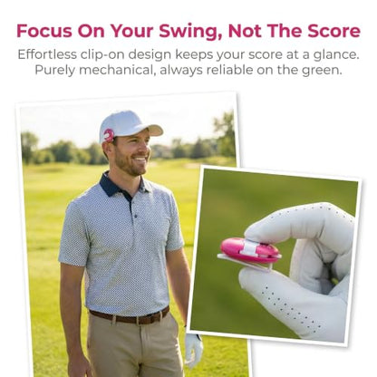 Mini Golf Score Counter with Reset – Easy Attach to Scorekeeper Gloves, Compact Stroke Tracker for Golf Games