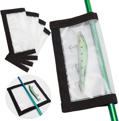 2-8 Pack Fishing Lure Wraps, Resistant Clear PVC Lure Covers for Rod Fabric Hook Protectors - color: 8 Pack