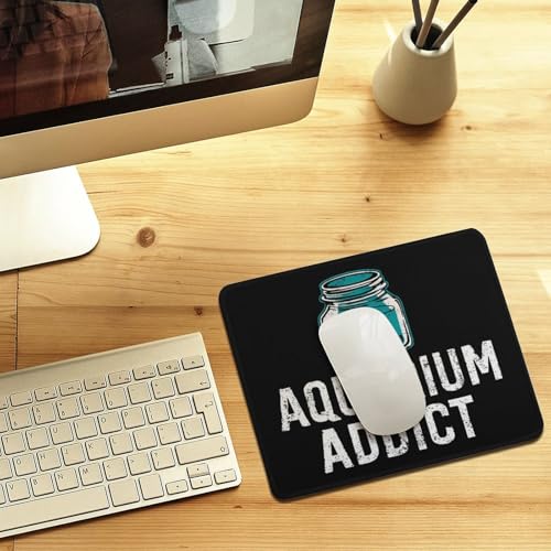 Addicted to Aquarium Mouse Pad Non-Slip Rubber Base Mousepad Computer Gaming Mat - size: 9.8"x11.8"