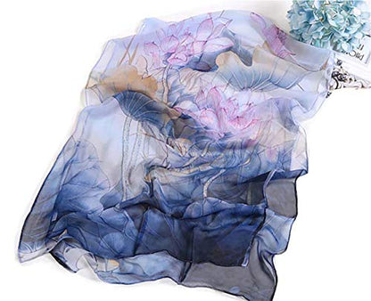 Acotavie Scarfs for Women Lightweight Fashion Scarves Print Floral Pattern Scarf Shawl Wraps - color: W03