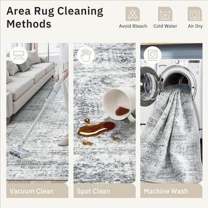 Soalmost Washable Half Circle Round Rug 2x3 Grey, Small Half Moon Rug Entry - color: Grey, size: 2' x 3' (Semicircular)