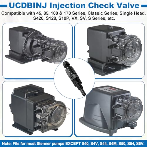 1/4-Inch UCDBINJ Injection Check Valve Replacement for Stenner Pump Parts | Fit for 45/85/100/170 Series, S128/S420/S10P/VX/S/SV Series, Classic Series Peristaltic Pump Parts, Duckbill Check Valve 2PCS - size: 2-Pack