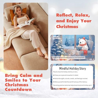 Mindfulness Advent Calendar for Teen Girls – 24 Days of Cozy Holiday Activities with Cute Animal Illustrations | Christmas Self-Care & Emotional Support Gift for Adults and Families