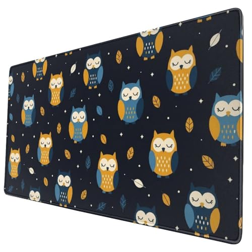 Non Slip Rubber Base Desk Mat Cartoon Owl, Extra Large Gaming Mouse Pad for Home Office Work Game - color: Pattern (150), size: 29.5L x 15.8W inches