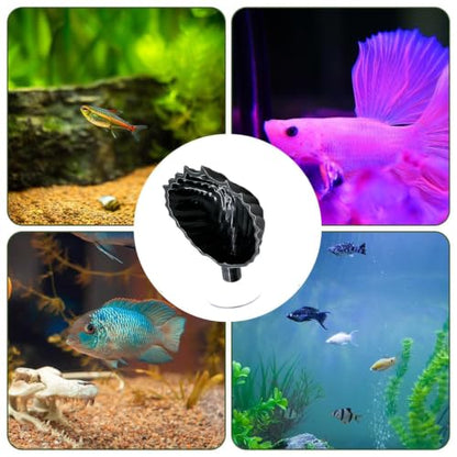 Betta Fish Hammock | Betta Fish Shell Bed, Floating Shell Shaped Suction Cup Pad, for Shrimp Snails Frogs Goldfishes Guppy Koi Reptile Pet Tank Aquariums Area Home - color: Black