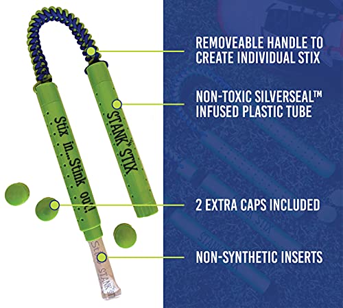 Glovestix StankStix Shoe Deodorizer Liquid Shoe Odor Eliminator, Formerly Called ShoeStix. Non-Toxic Odor Remover for Shoes, Boots, Smelly Gym Bags, Boxing, Lacrosse, Soccer & Hockey Gear, Green/Blue