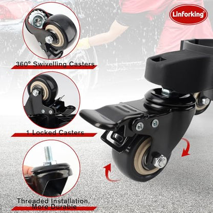 Upgraded Foldable Car Wash Bucket Dolly 5 Gallon with Wheels,360°Rolling Car Wash Buckets Dolly for Washing, Waxing, Removable Bucket Mover,Fits 3.5–5 Gallon Buckets,Supports Up to 265 lbs - size: B