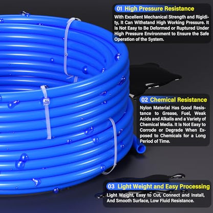 TAILONZ PNEUMATIC Air Line 3/8 inch od Blue Pneumatic Nylon Tube 32.8ft Air Brake Tubing Nylon Hose - color: Blue-Nylon, size: 3/8'' OD/32.8ft/10m