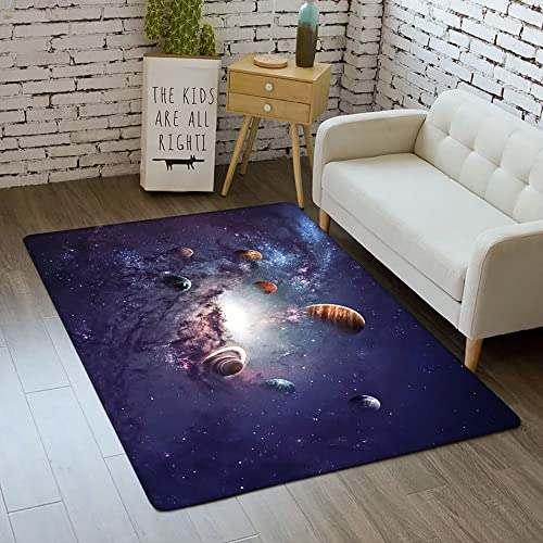 Outer Space Rug for Kids Bedroom 3x5 ft Galaxy Carpet for Boys Room Soft Non-Slip Solar System Area Rug 3D Planet Universe Rug for Living Room - color: Style Ee, size: 3' x 5' (Rectangular)