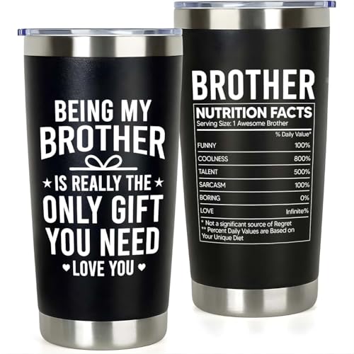 Gifts for Brothers Bros, Being My Brother Is Really The Only Gift You Need 20oz Tumbler, Older Little Siblings Big Brother Cup, Fathers Day Christmas Birthday Gifts for Brother Adult - color: Brother