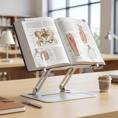 Book Holders for Reading Hands Free - Acrylic Book Stand for Reading, Ergonomic Reading Stand for Textbook Student, Bible Stand, Portable Book Stand for Desk,Recipe,Music Sheets - style: FIXED BASE