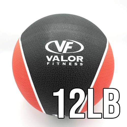 Valor Fitness 무게감 있는 의료용 볼 휴대용 고무 중간 볼 무게 코어 밸런스 복부 운동 장비 홈 체육관 운동 - color: 5.4kg(12파운드) 볼