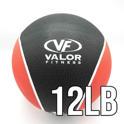 Valor Fitness 무게감 있는 의료용 볼 휴대용 고무 중간 볼 무게 코어 밸런스 복부 운동 장비 홈 체육관 운동 - color: 5.4kg(12파운드) 볼