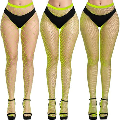 Buauty Black Fishnet Stockings for Women, Fishnet Tights Plus Size One Size Fit All - color: Yellow, size: One Size