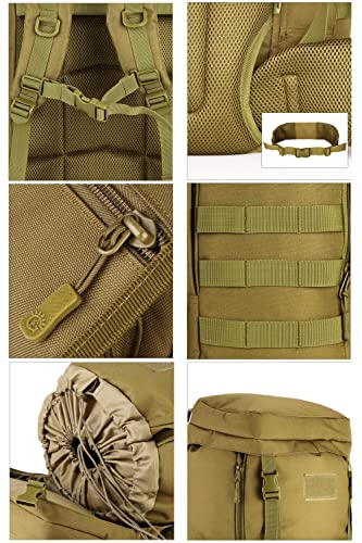 Hiking Backpack 70L Large 85L Tactical Backpack MOLLE Military Trekking Rucksack Black