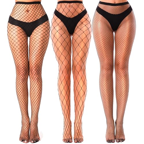 VOAKOW Fishnet Stockings Womens High Waist Fishnet Tights Mesh Stockings For Women - color: Black Lms Mesh 3