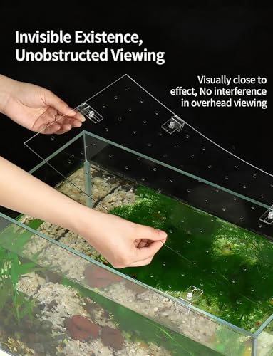 Transparent Anti-Jump Fish Tank Lid - Escape-Proof Aquarium Cover for Fish Bowls & Tanks (50x27cm/19.7x10.6in) - Durable PC Material, Easy Installation