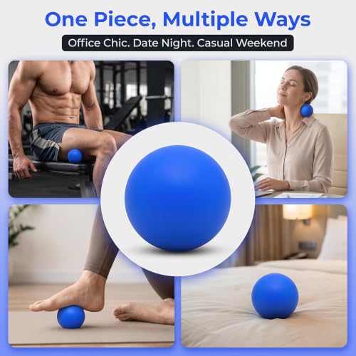 1PCS Massage Lacrosse Balls, Deep Tissue Rolling Ball for Shoulders Neck Back Foot Body, Yoga Ball, Massage Tools Essentials, Blue