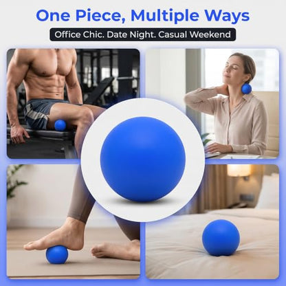 1PCS Massage Lacrosse Balls, Deep Tissue Rolling Ball for Shoulders Neck Back Foot Body, Yoga Ball, Massage Tools Essentials, Blue