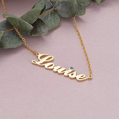 Custom Name Necklace, 18K Gold Plated Nameplate Personalized Jewelry Gift for Women - color: Style-06