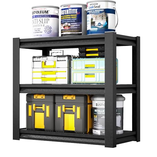 HRVEOCEI 20-30 Gallon Fish Tank Stand - Metal Aquarium Stand with Adjustable shelf, Heavy Duty Fish Tank Table/ 3-Layer Storage Design for Home Office, 400 LBS Capacity, Tank Not Included (Black) - color: Black