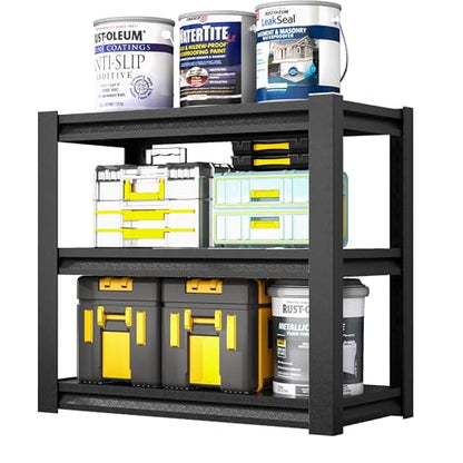 HRVEOCEI 20-30 Gallon Fish Tank Stand - Metal Aquarium Stand with Adjustable shelf, Heavy Duty Fish Tank Table/ 3-Layer Storage Design for Home Office, 400 LBS Capacity, Tank Not Included (Black) - color: Black