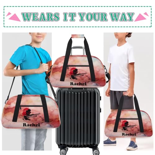Personalized Martial Art Bag Duffel Bag for Girls, Custom Taekwondo Karate Bag Overnight Bags for Travel Weekender Practice Girl - color: Option 13