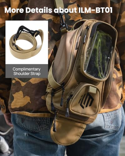 ILM Motorcycle Tank Bag Magnetic Waterproof Touch Screen Phone Pouch BT01 - color: Yellow Brown