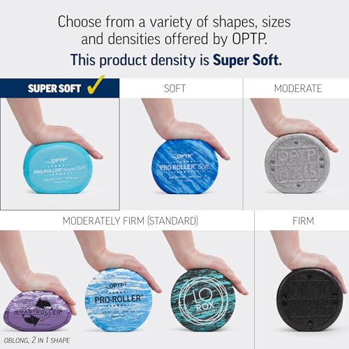 OPTP PRO-Roller Super Soft Density Foam Roller – Round, Light Blue, 36"x 6" | Low density foam roller for exercise, gentle massage, and physical therapy, gentle, forgiving compression, 36" x 6" round