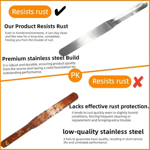 958-G01 Caulking Spatula Tool Set 7-Piece Stainless Steel Caulk Tool Kit, 3/8" to 1-1/2" Multiple Spatula Widths,for Bathtub/Tile/Countertop Caulking Trimming