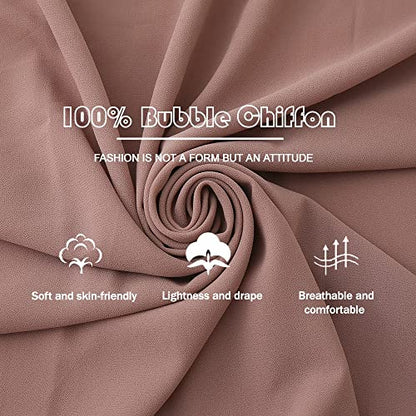 Yeieeo Instant Chiffon Hijab with Undercap (Tube or Bandage Cap), Breathable, no sweat buildup,Solid Chiffon Head Wraps - color: Khaki