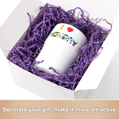 Wowxyz 1 LB Crinkle Cut Paper Shred Purple Crinkle Shredded Paper for Gift Baskets - Gift Box Bag Filler - Confetti Stuffing for Birthday, Holiday Present Packaging Wrapping - color: Purple