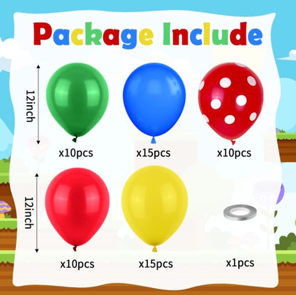 Red Yellow Blue Balloons, Red Blue Green Party Balloons Red Polka Dot Balloons Carnival Circus Balloons Yellow Green Latex Balloons For Kids Adults Birthday Carnival Theme Party Wedding Baby Shower - color: Red Yellow Blue Green