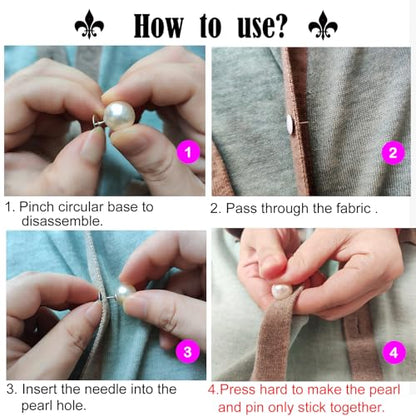 ZLMCUJE 18 Sets No Sew Pearls Decorative Replace Buttons Brooch Pearl Pins Removable Reusable for Clothes DIY Clothing Accessories(Mix) - size: Mixed Size