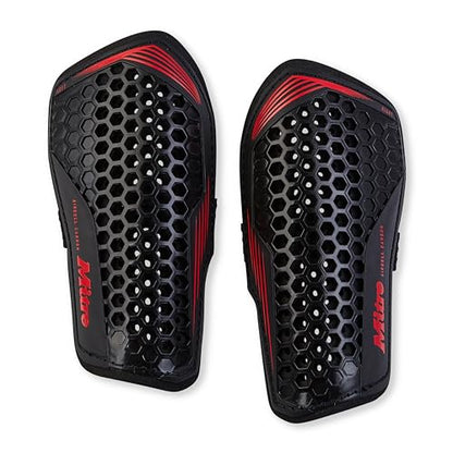 Mitre Unisex Soccer Shin Guards - color: Aircell Carbon Slip Black/Red, size: Medium