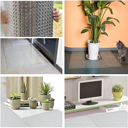 14 Pack Cat Deterrent Outdoor/Indoor Scat Mat, Pet Deterrent Training Mats, Keep Cats/Dogs Away Plastic Mats with Spikes, 23 Sq.ft, 16 x 13 Inches - size: 14 Mats